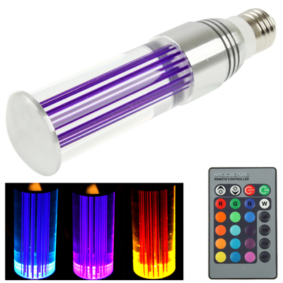 AMPOULE LED CRISTAL PARALLELES RGB E27 TELECOMMANDE 3W