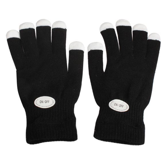 Gants lumineux LED Performance Gants légers portables pour les enfants de  la fête Halloween Blanc XL Flameer