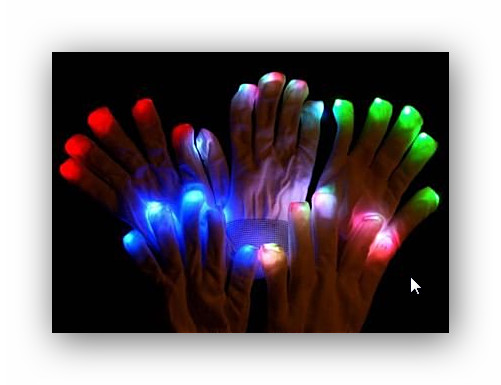 Gants lumineux LED Performance Gants légers portables pour les enfants de  la fête Halloween Blanc XL Flameer