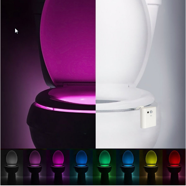 Toilettes lumineuses. Avec detecteur de mouvements