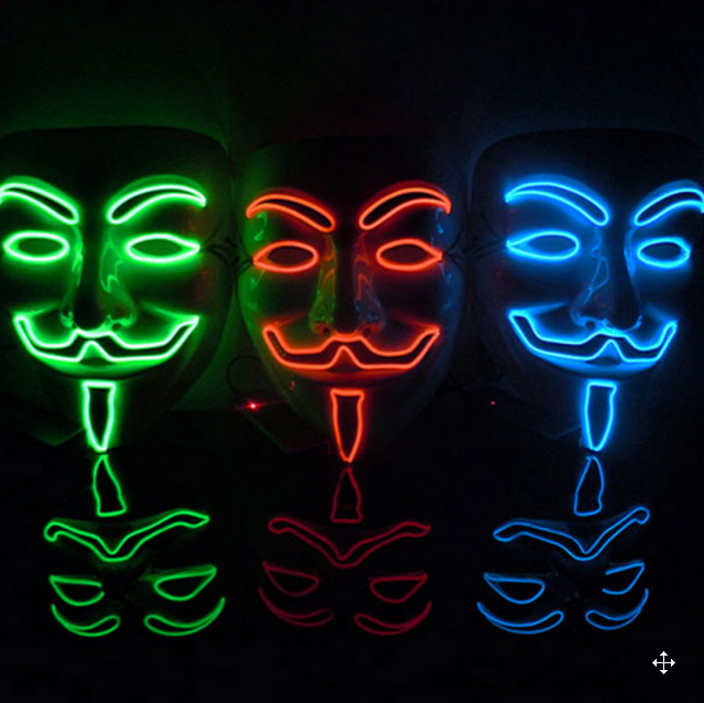 Masque lumineux réactif : Anonymous