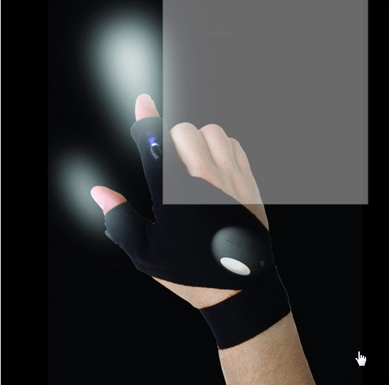 Gant lumineux à led pour doigts complets - effets lumineux multifonctions -  1 paire