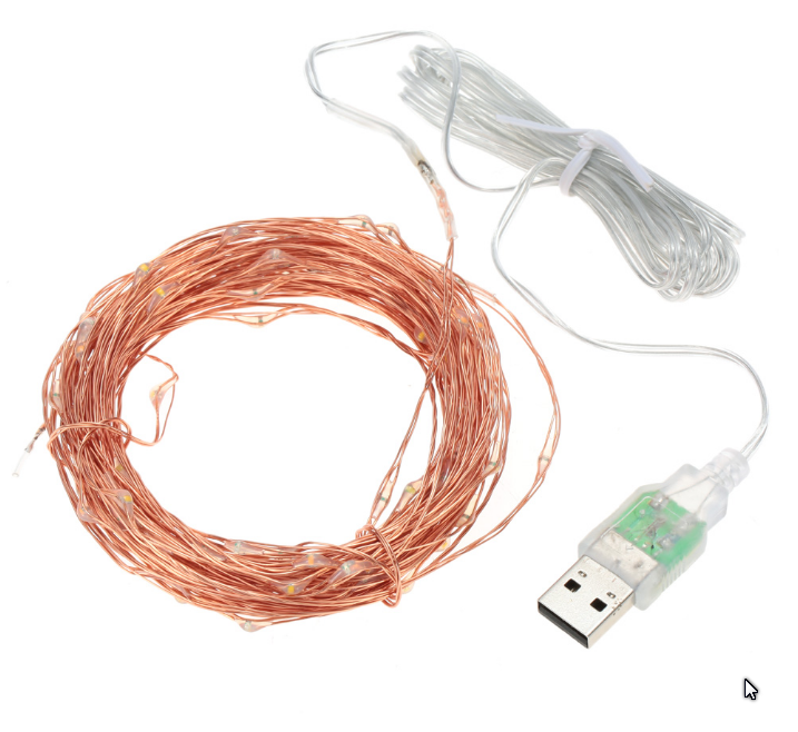 FIL de Cuivre lumineux, 10 M USB