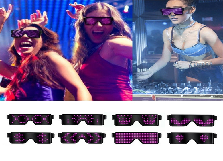 Lunettes Lumineuses Fête Rave Festival : Liv. GRATUITE Lunettes LED !