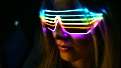 Lunettes Lumineuses Réactives Au Son, Lunettes LED Interactives Music