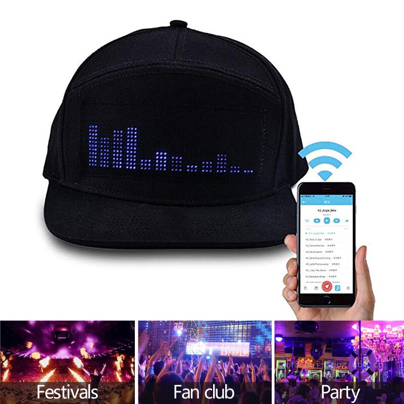 SEAFRONT Casquette LED Programmable BT APP Contrôle Modifiable Chapeau LED  coloré Boucle de Réglage de L'écran Amovible pour Concert en Plein Air  Carnaval Quotidien Club Cadeau de Fête : : Commerce, Industrie