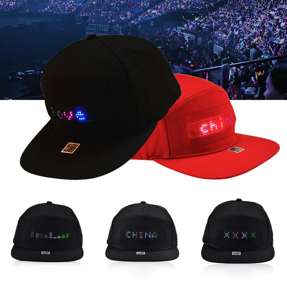 Casquette à message LED programmable, chapeau et casquette de fête, sport  Shoous, lumière clignotante, aste par USB, affichage LED - AliExpress